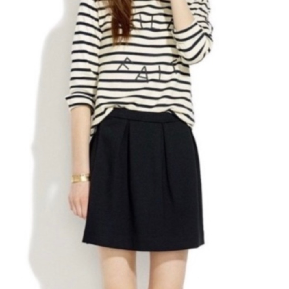 Madewell Skirt Bistro Mini Pleated Black Size 4